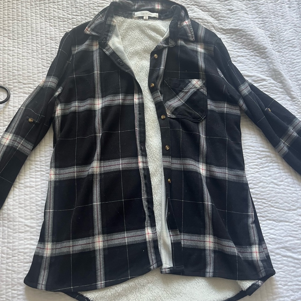 Black Flannel with white inside